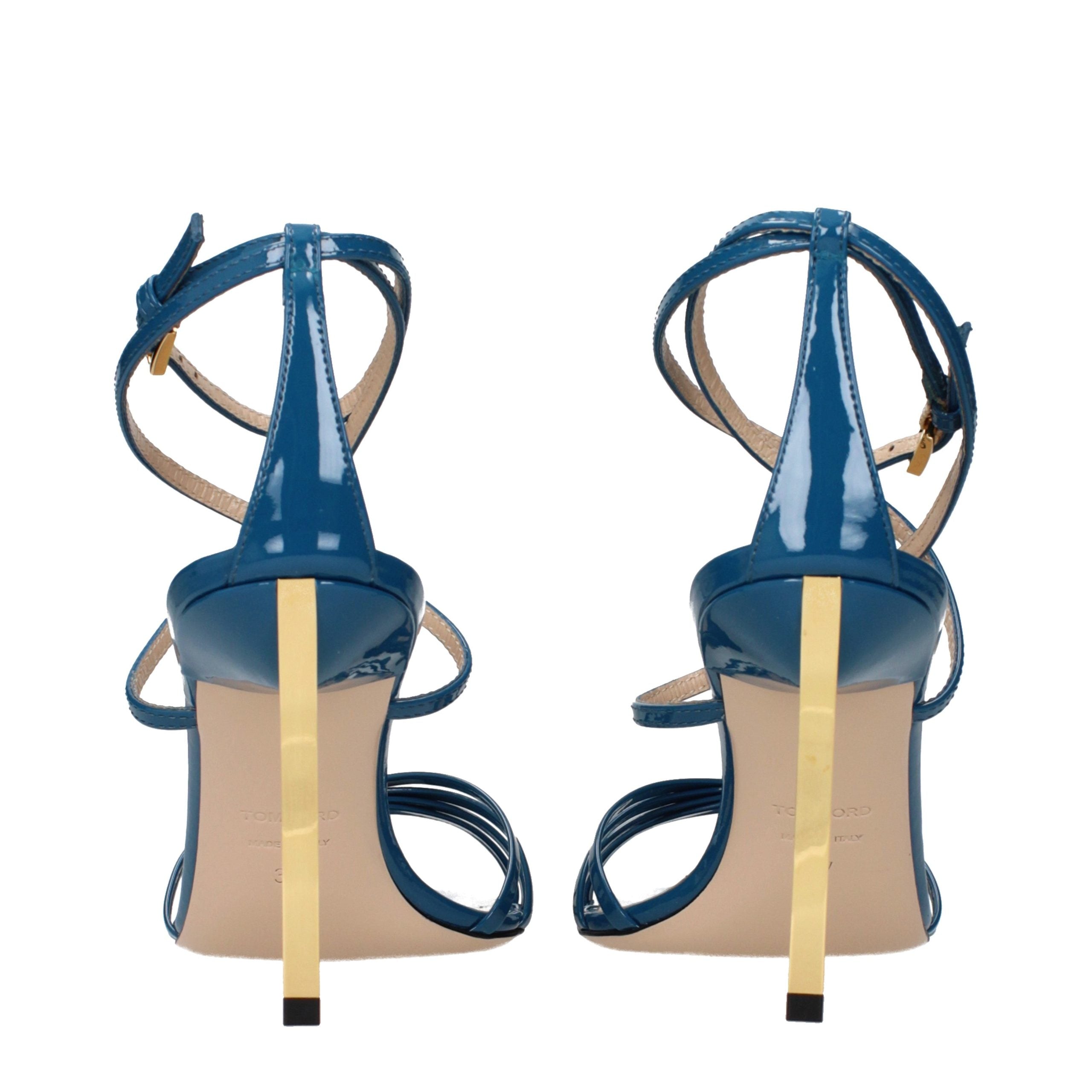 Tom Ford Blaue Sandalen mit Stiletto-Absatz aus Leder-5