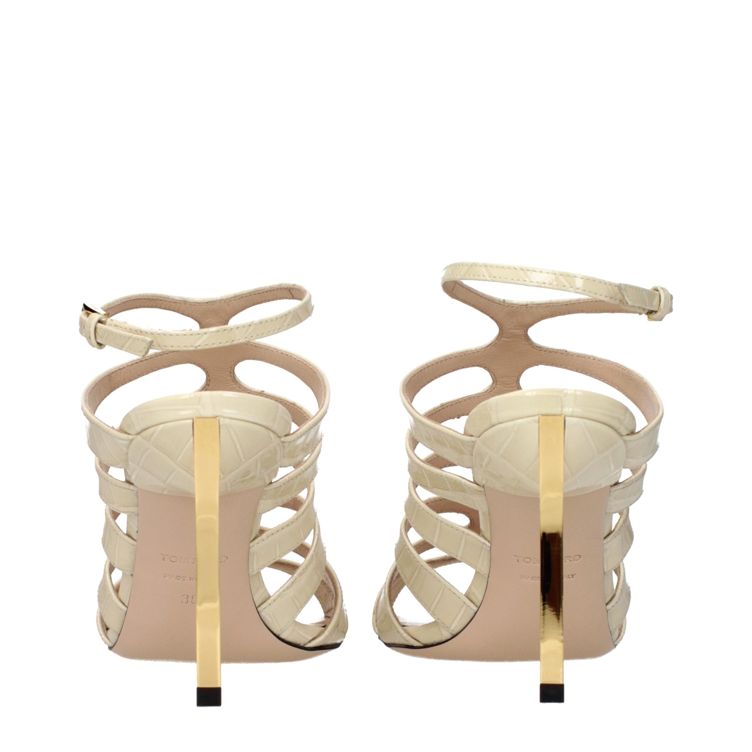 Tom Ford Beige Leather Stiletto Heel Sandals-5