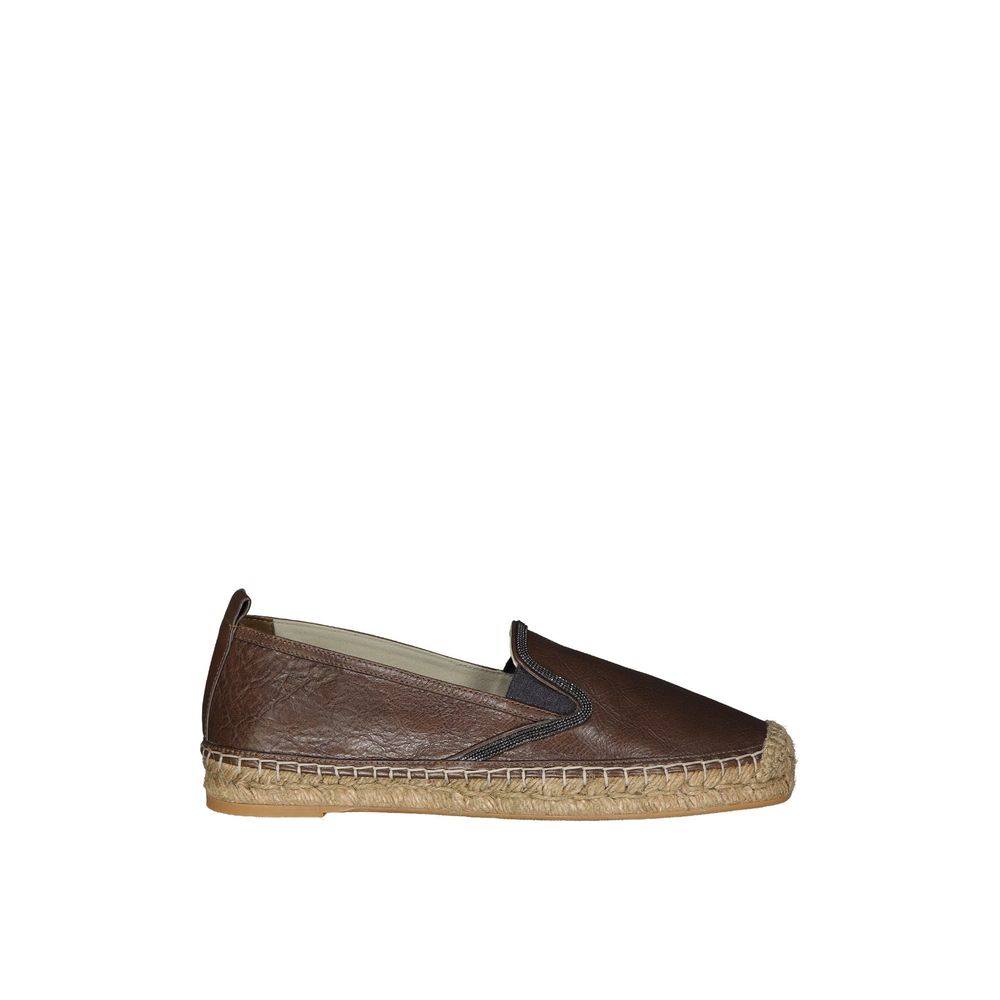 Brunello Cucinelli Espadrilles aus braunem Leder-1