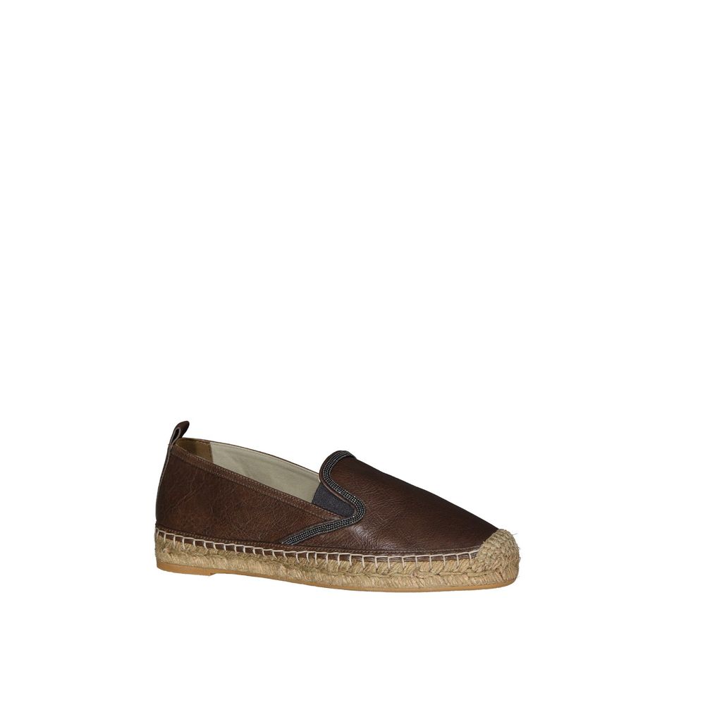 Brunello Cucinelli Espadrilles aus braunem Leder-2