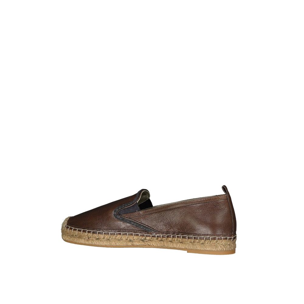 Brunello Cucinelli Espadrilles aus braunem Leder-3