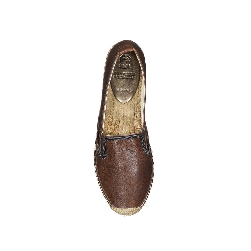 Brunello Cucinelli Espadrilles aus braunem Leder-4