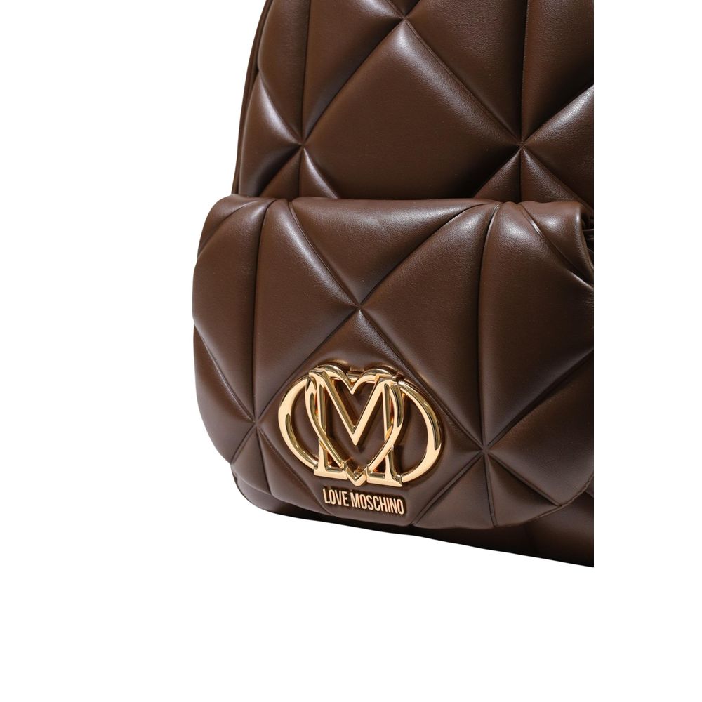 Love Moschino Brauner Rucksack aus Polyethylen-2