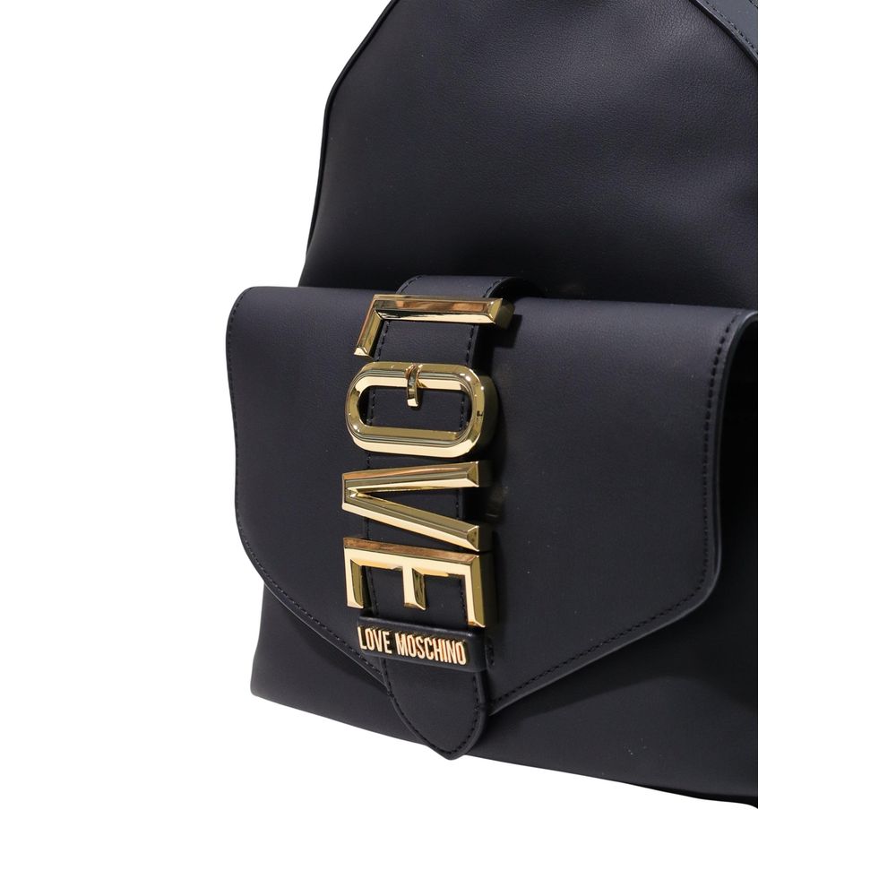Love Moschino Schwarzer Rucksack aus Polyethylen-4