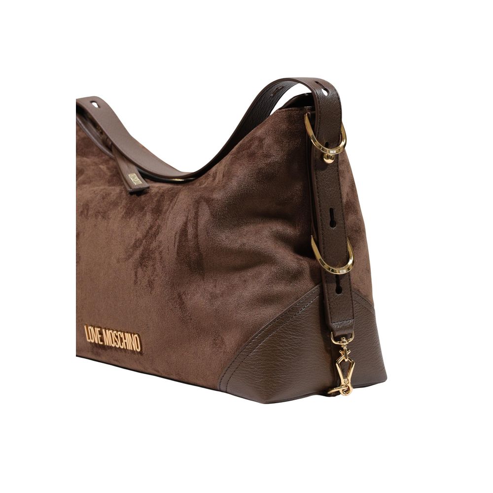 Love Moschino Braune Handtasche aus Polyester-4