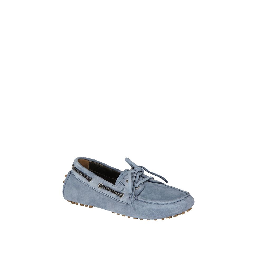 Brunello Cucinelli Blaue Mokassins aus Leder-2