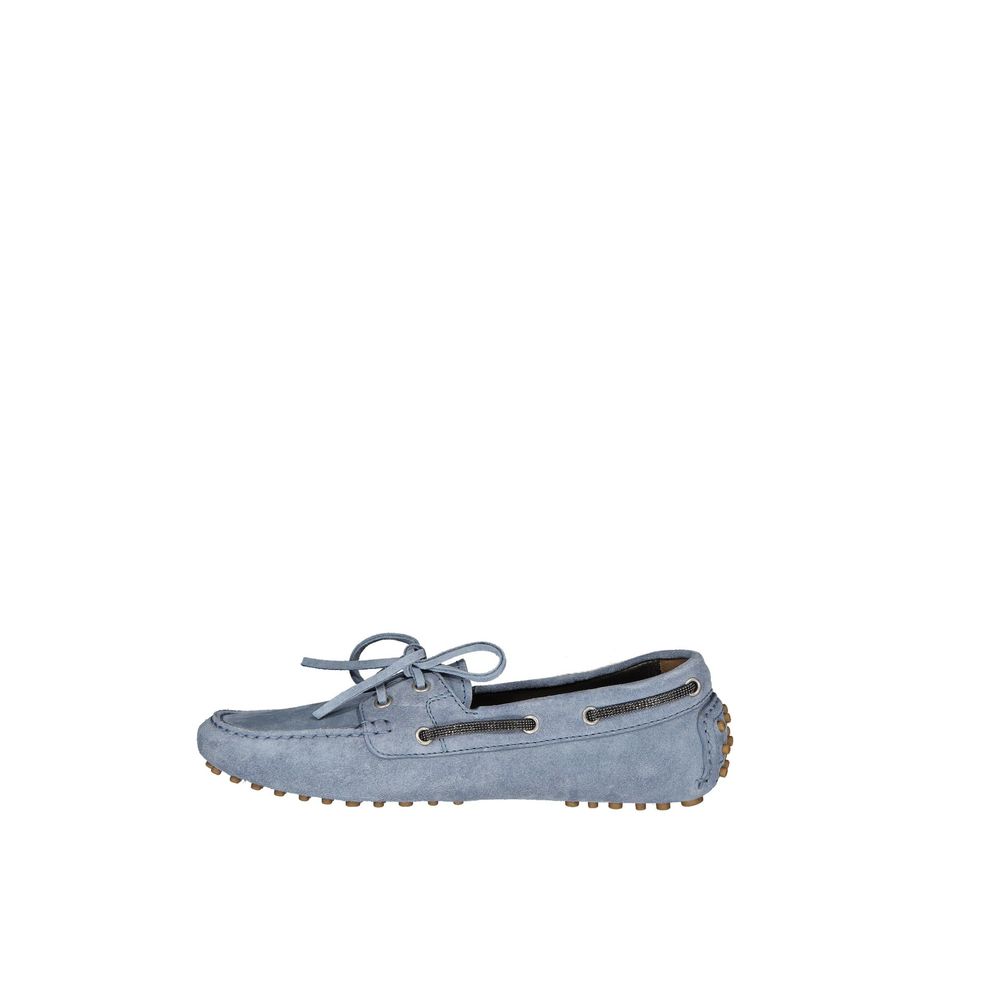 Brunello Cucinelli Blaue Mokassins aus Leder-3