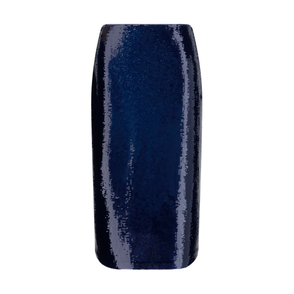 Tom Ford Blaue Seiden-Midirock-1