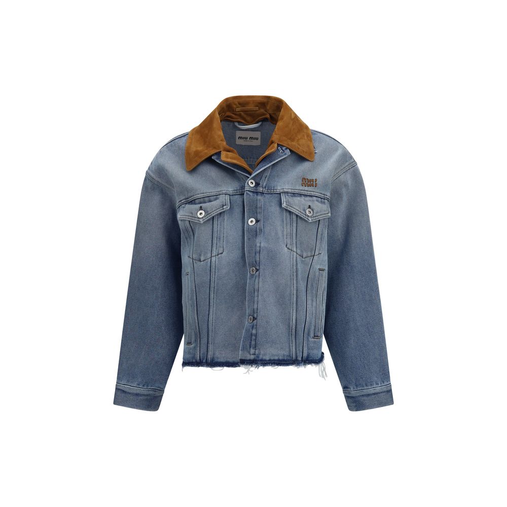 Miu Miu Blaue Jeansjacke aus Baumwolle-1