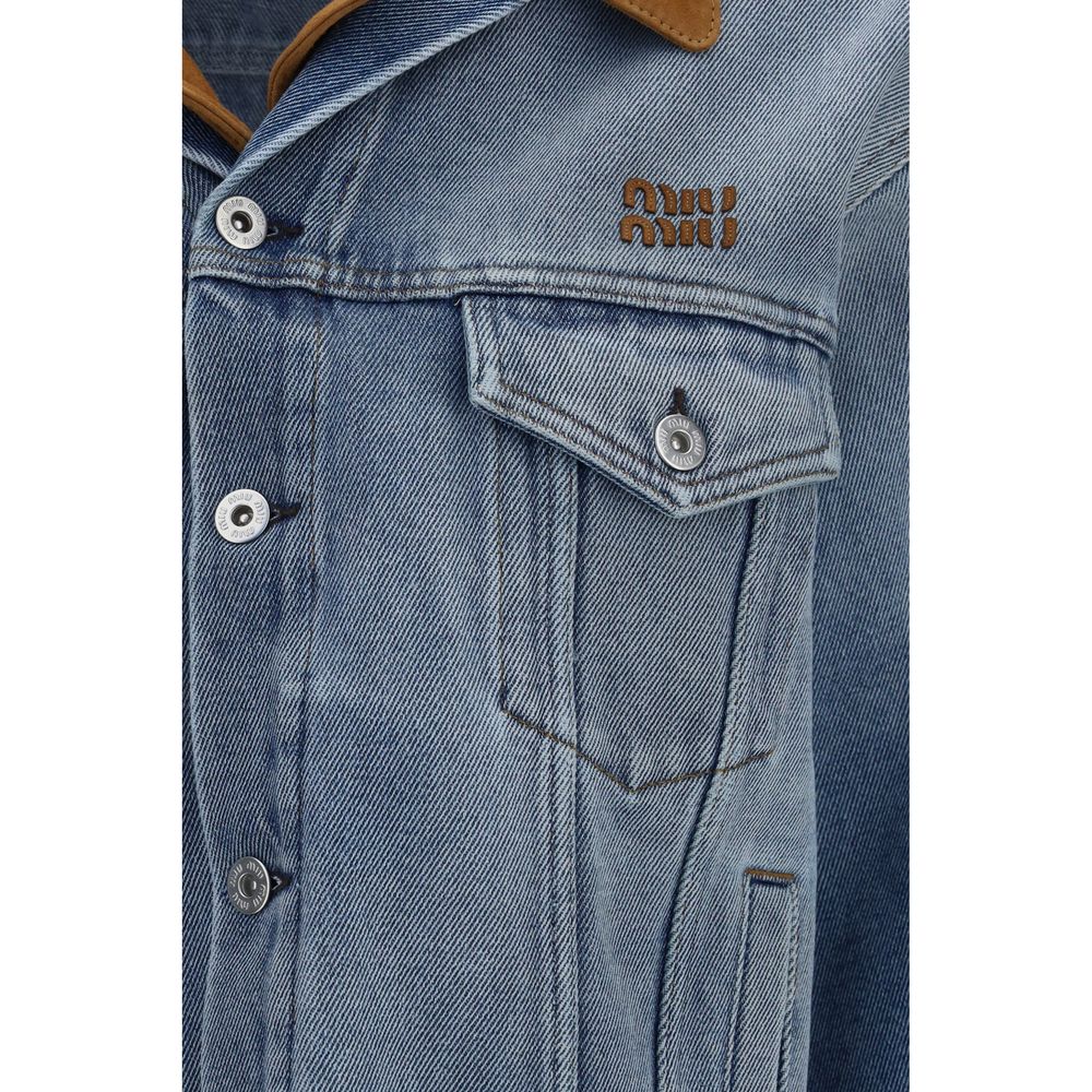 Miu Miu Blaue Jeansjacke aus Baumwolle-3