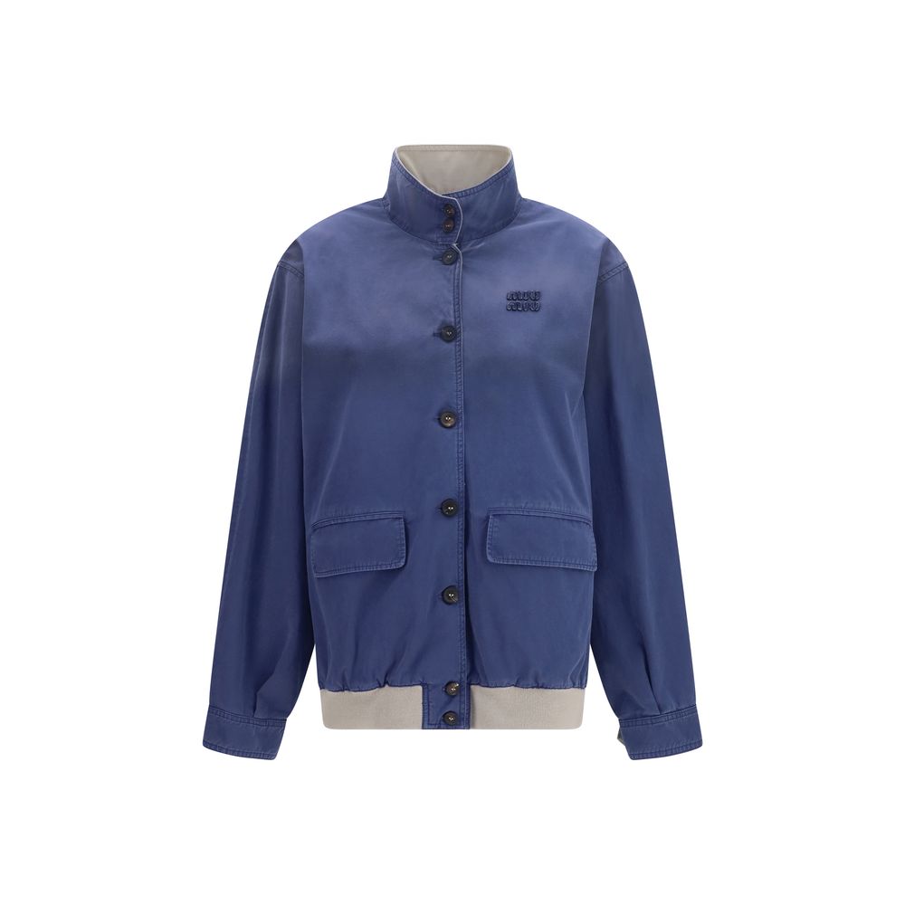 Miu Miu Blauer Baumwoll-Bomber-1