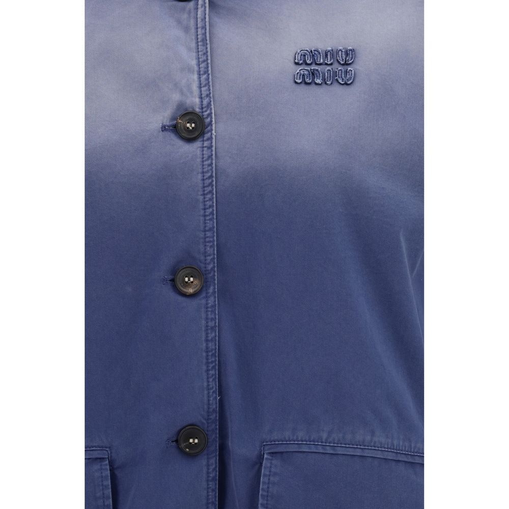 Miu Miu Blauer Baumwoll-Bomber-3