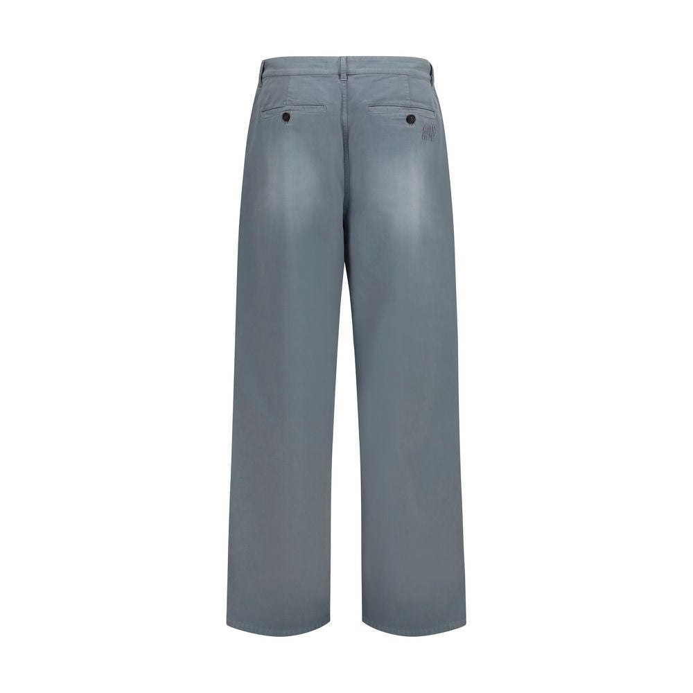 Miu Miu Graue Baumwoll-Freizeithose-2