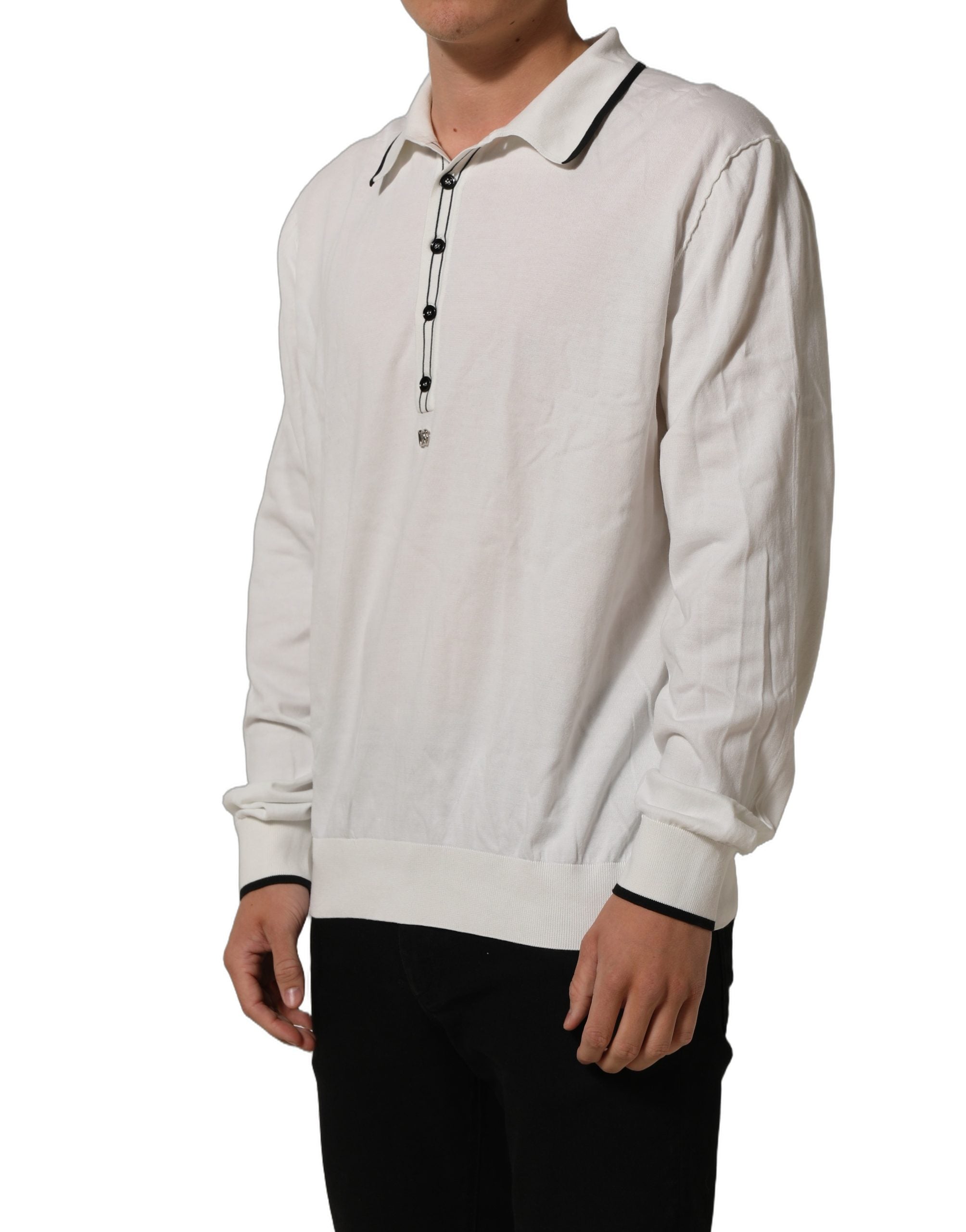 Dolce & Gabbana Schwarzes T-Shirt mit Blattprint aus Seide für Herren mit Rundhalsausschnitt-4