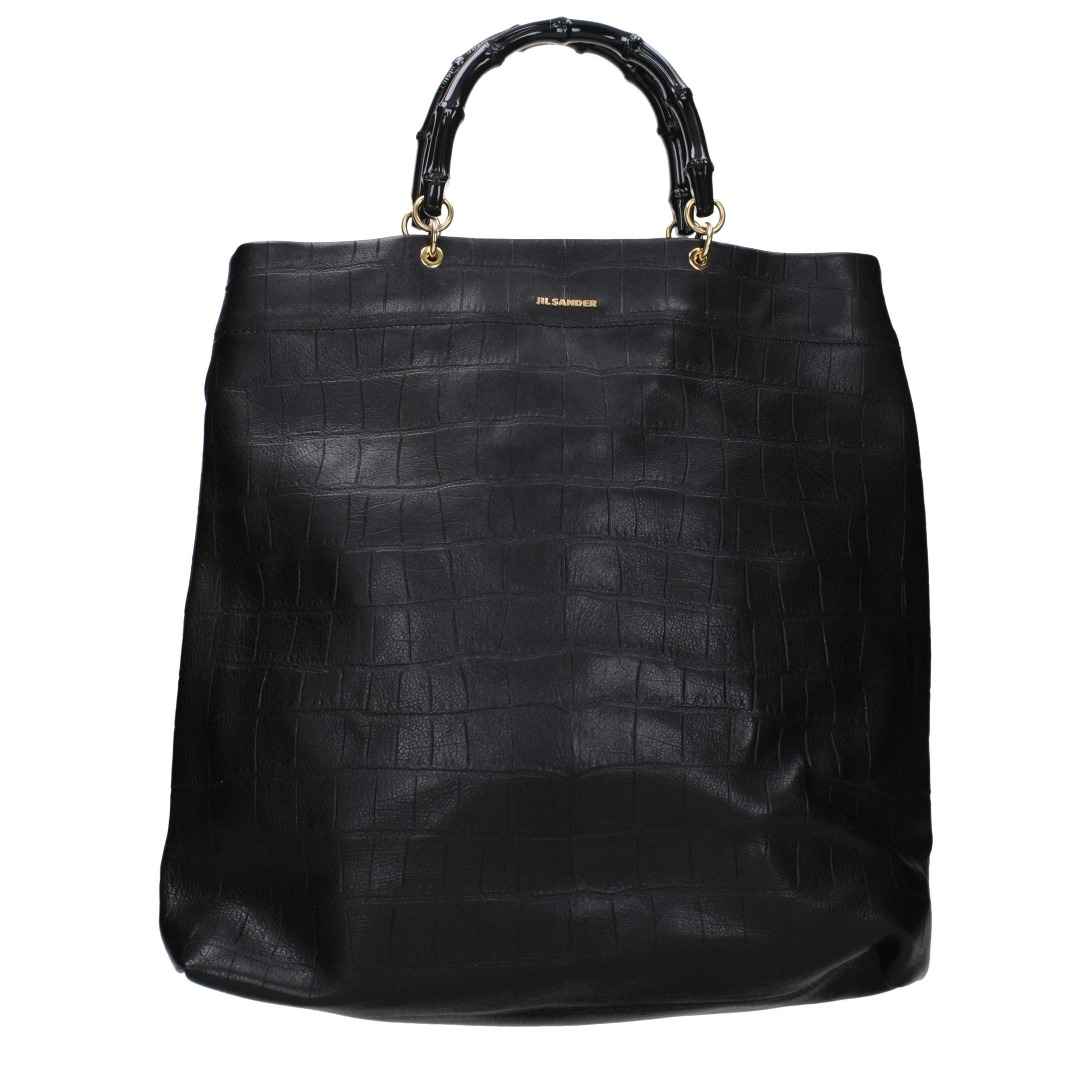 Jil Sander Schwarze Lederhandtasche-1