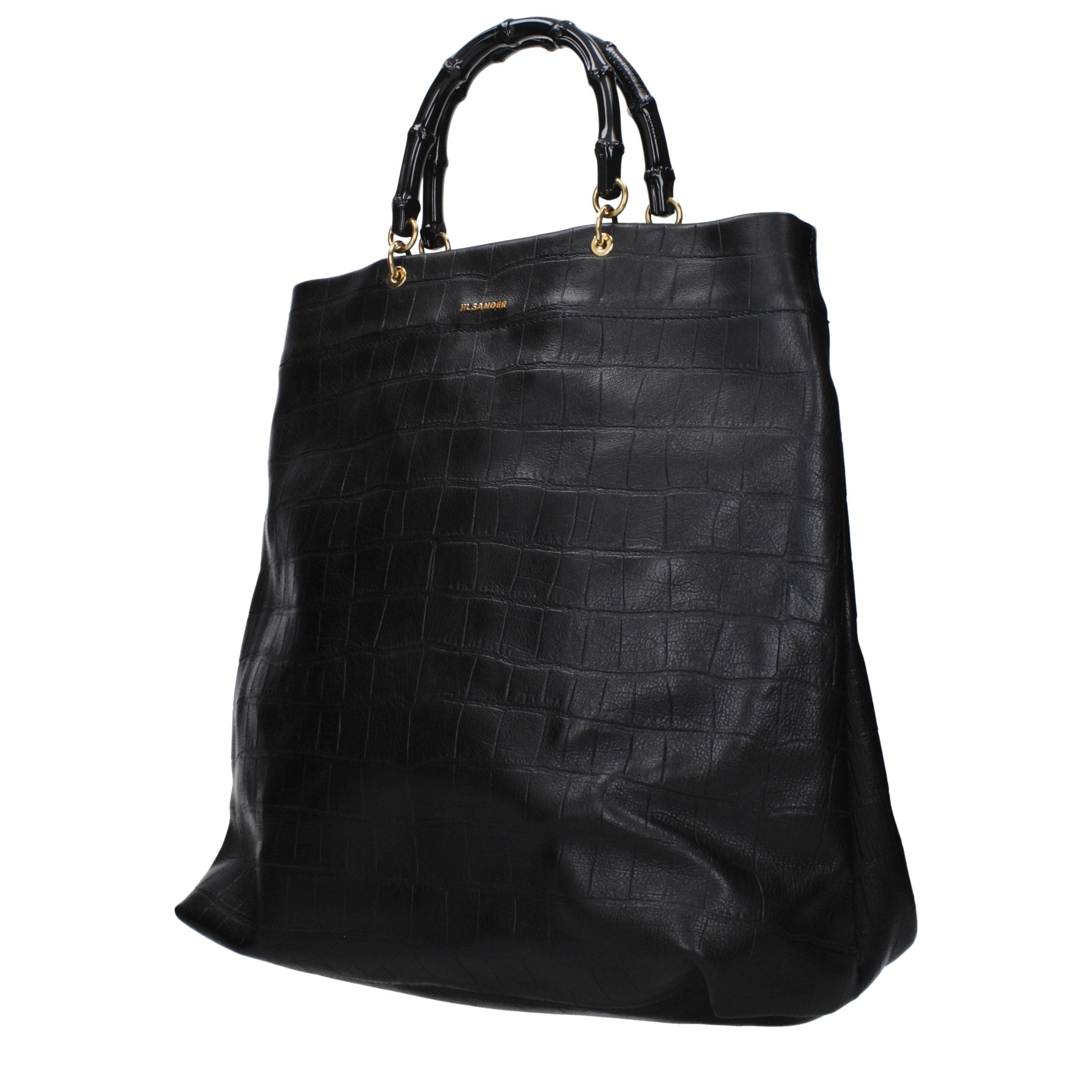 Jil Sander Schwarze Lederhandtasche-2