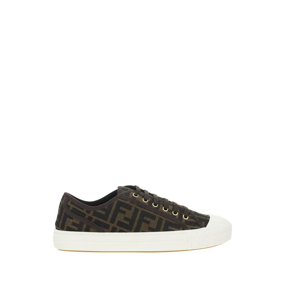 Fendi Braune Polyamid Low-Top-Sneaker