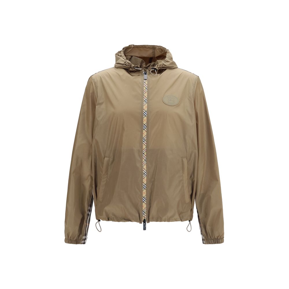 Burberry Braune Nylon-Shell-Jacke-1