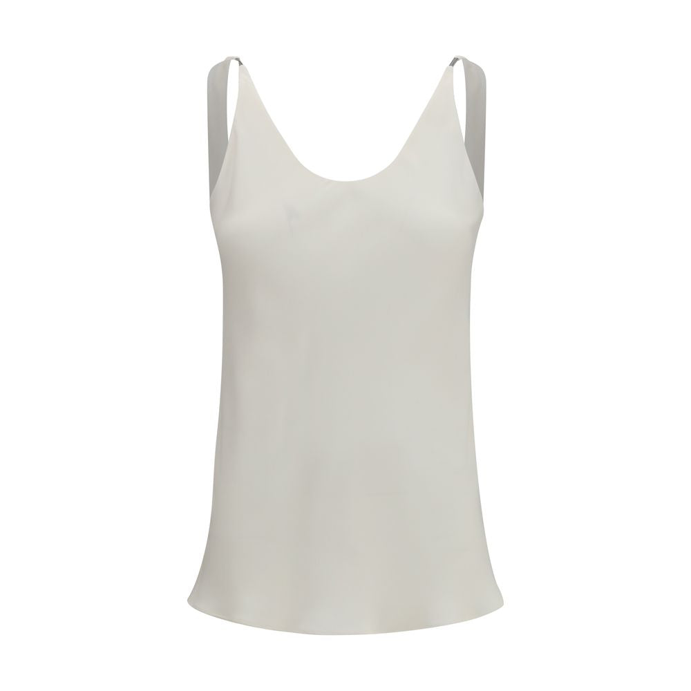 Brunello Cucinelli Beige Seidenbluse-1