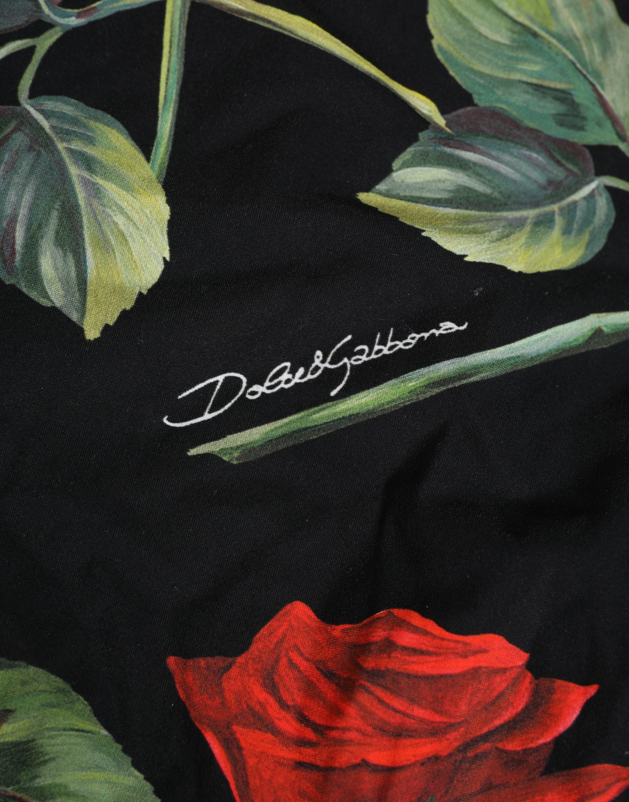 Dolce & Gabbana Badeanzug mit schwarzem Rosenprint-5