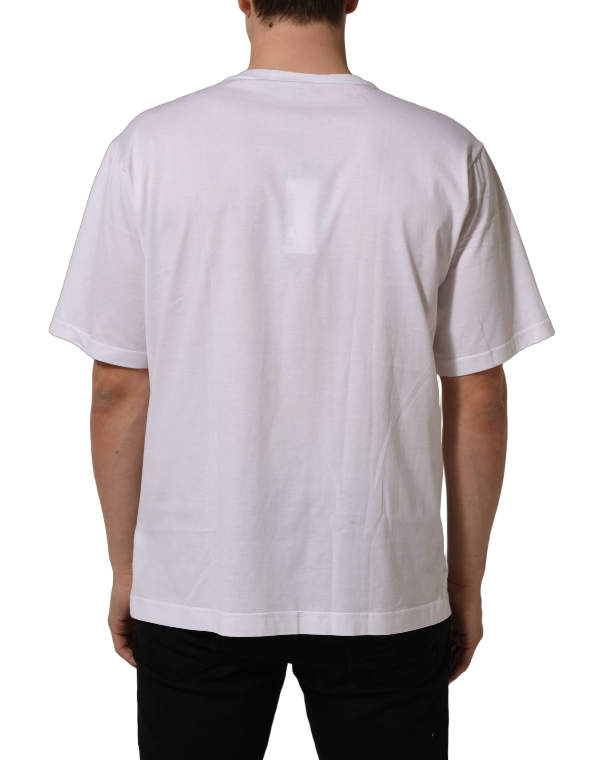 Dolce & Gabbana Weißes T-Shirt mit DG-Logo und kurzen Ärmeln aus Baumwolle-6