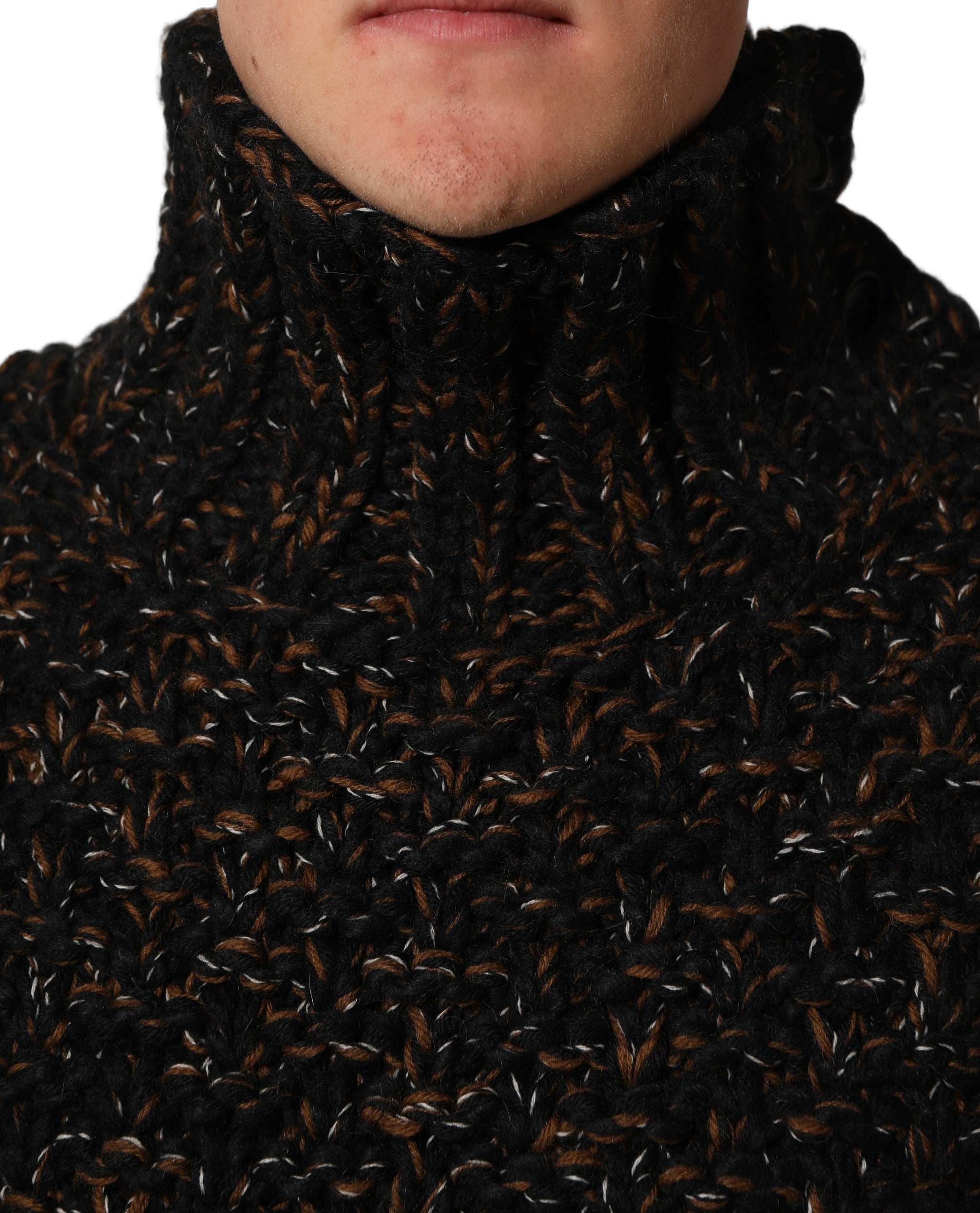 Dolce & Gabbana Brauner Wollstrick-Rollkragenpullover-1