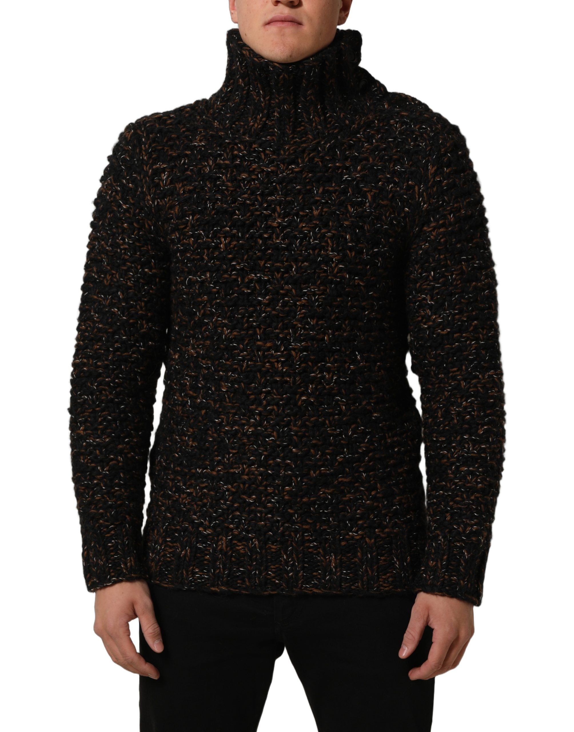 Dolce & Gabbana Brauner Wollstrick-Rollkragenpullover-2