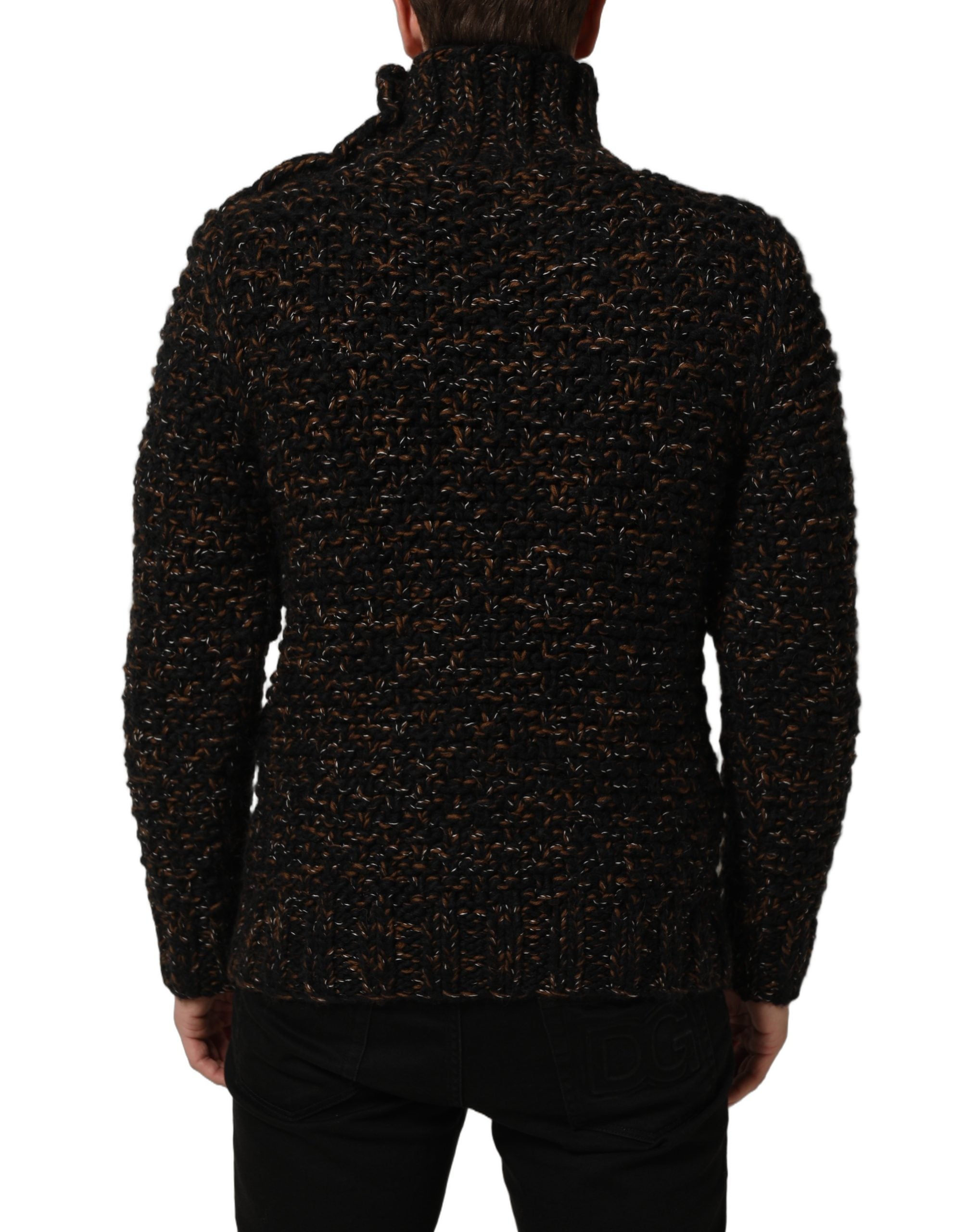 Dolce & Gabbana Brauner Wollstrick-Rollkragenpullover-5