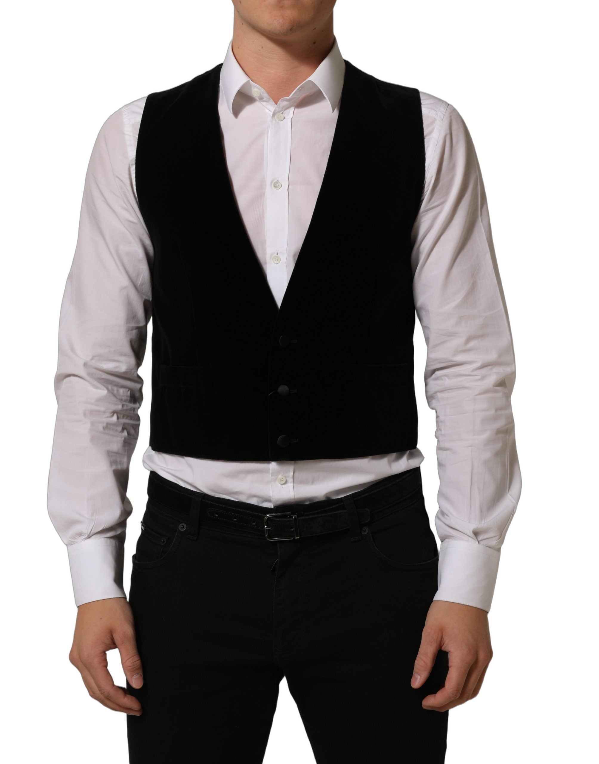 Dolce & Gabbana Schwarze Wollmischung Weste für formelle Kleidung-3