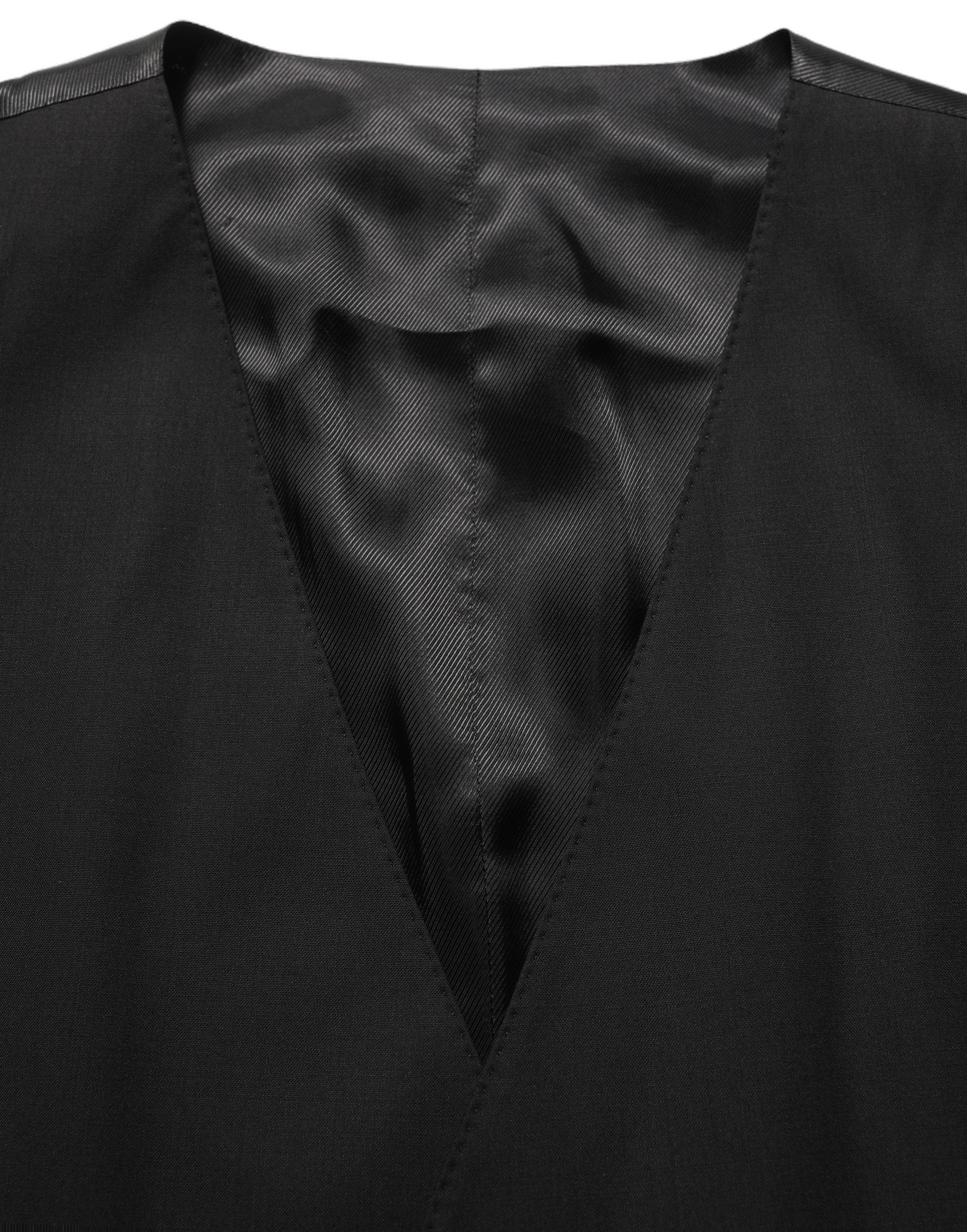 Dolce & Gabbana Schwarze Stretchweste aus Wolle Formelle Weste-1