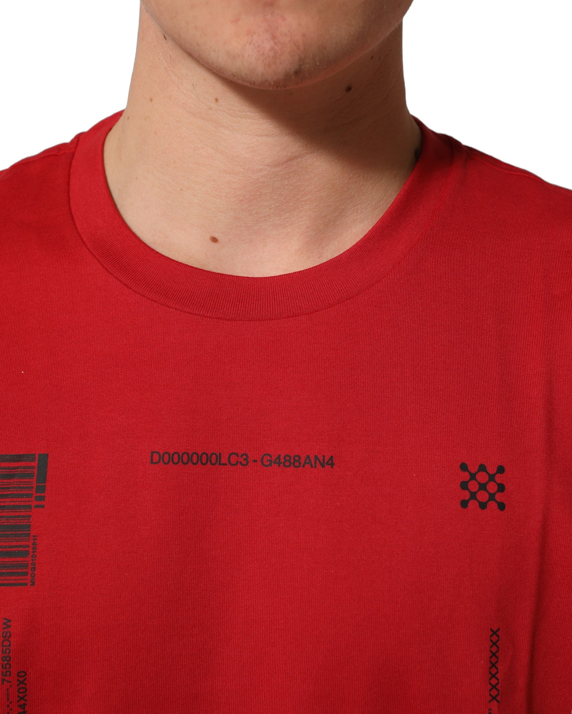 Dolce & Gabbana Rotes T-Shirt mit Rundhalsausschnitt und Grafikdruck aus Baumwolle-3