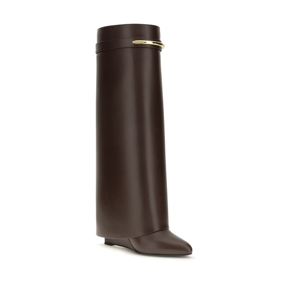Givenchy Braune Kalbsleder Bos Taurus High Heel Stiefel-2