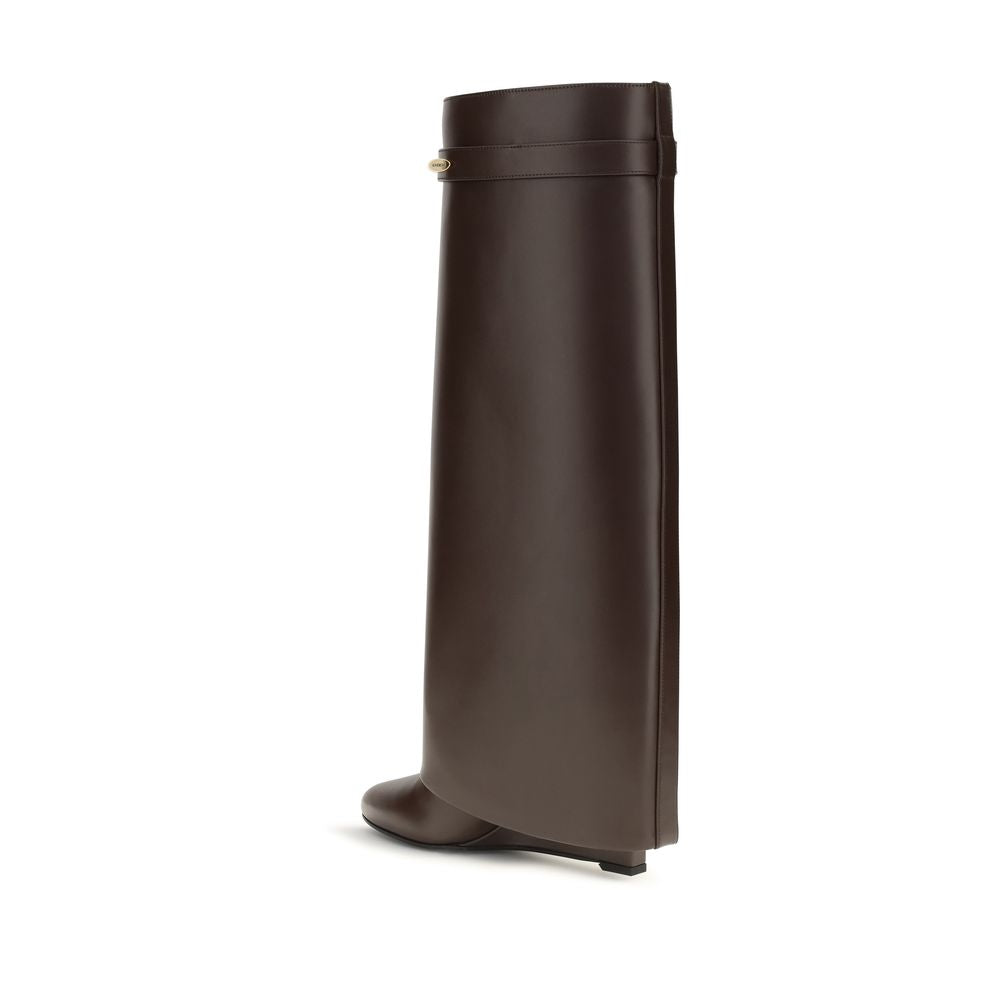 Givenchy Braune Kalbsleder Bos Taurus High Heel Stiefel-3