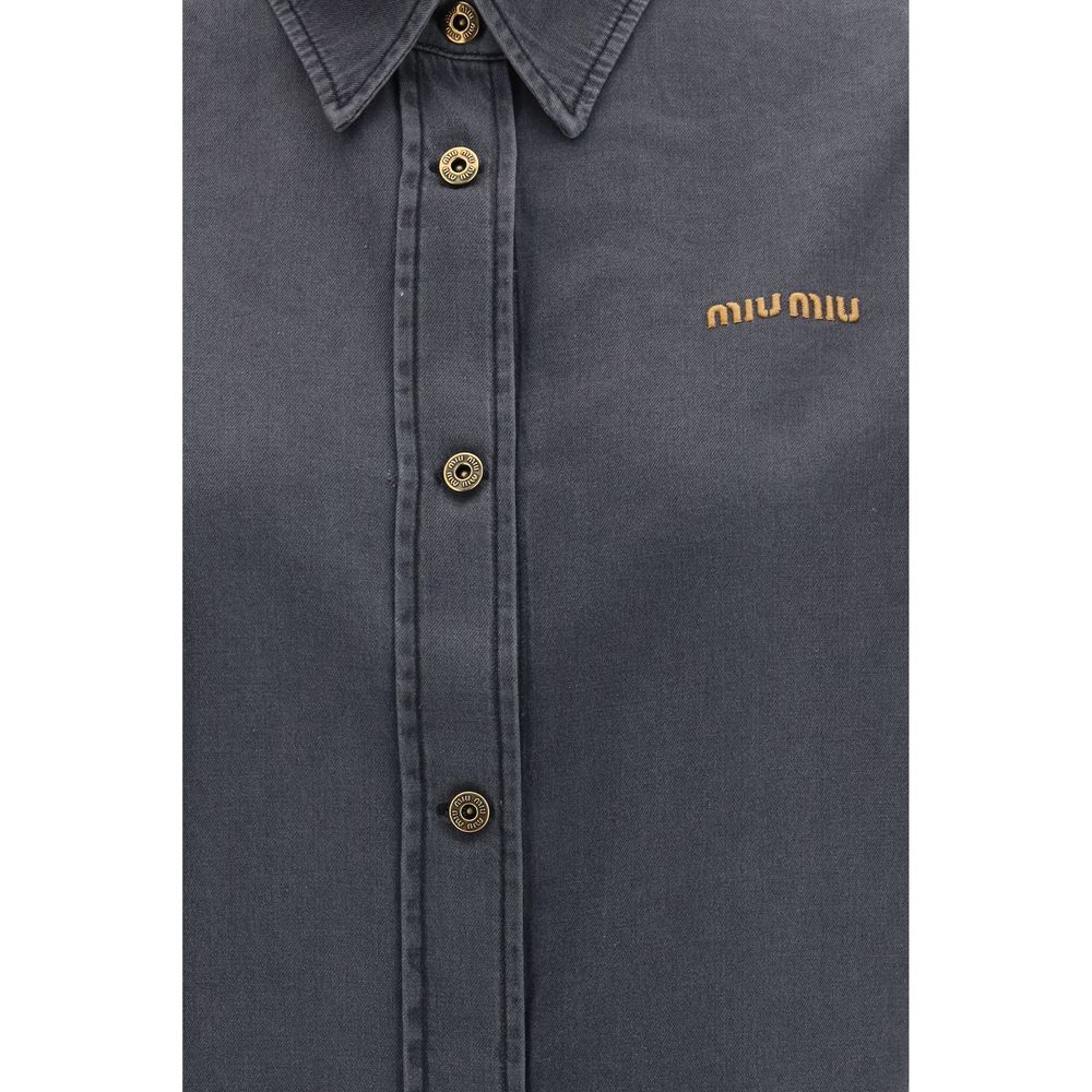 Miu Miu Graues Denim-Hemd-3