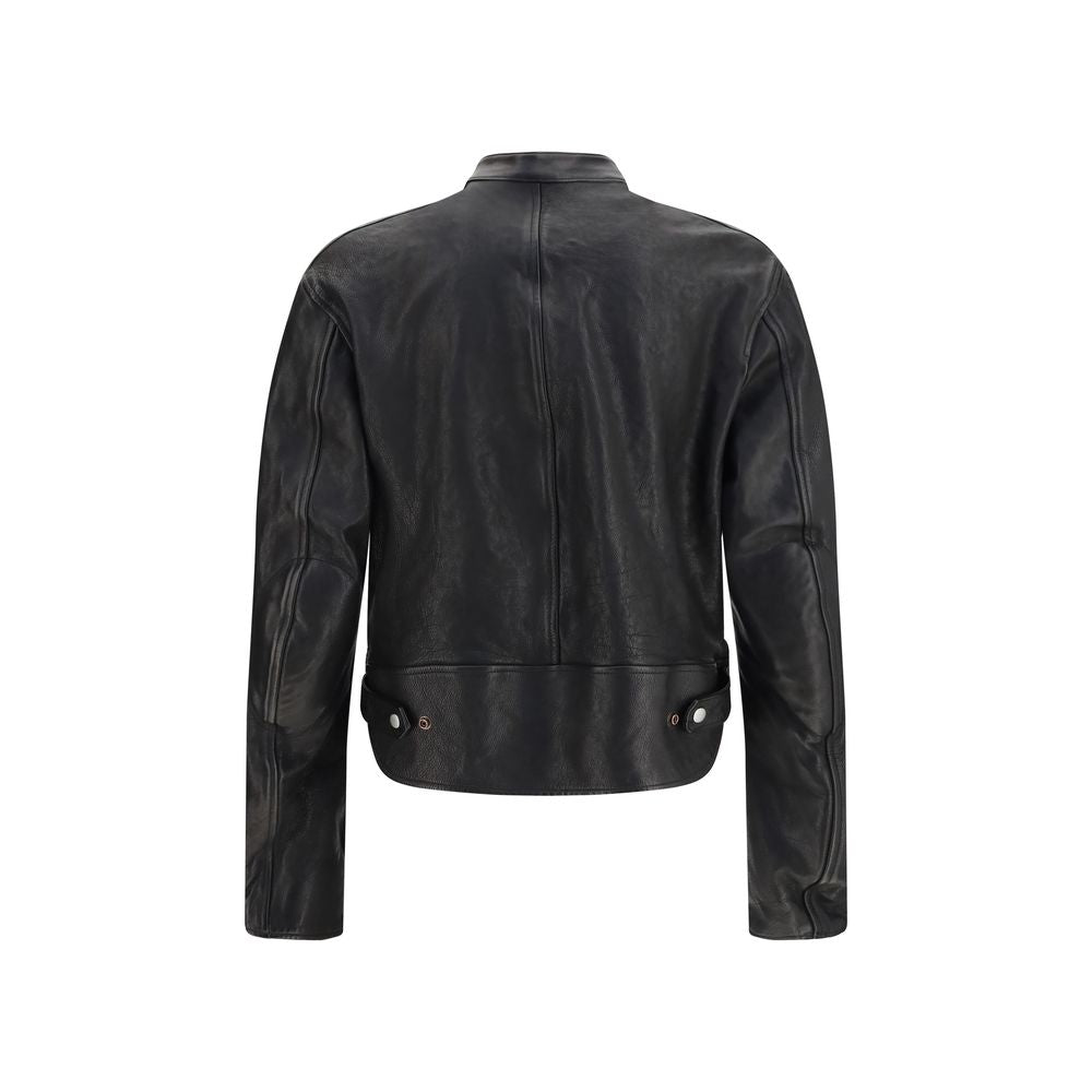 Gucci Bomberjacke aus schwarzem Büffelleder-2