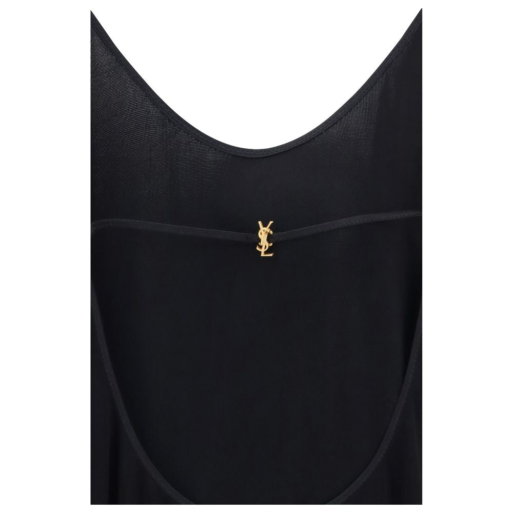 Saint Laurent Schwarzes Viskose-Freizeitkleid-3