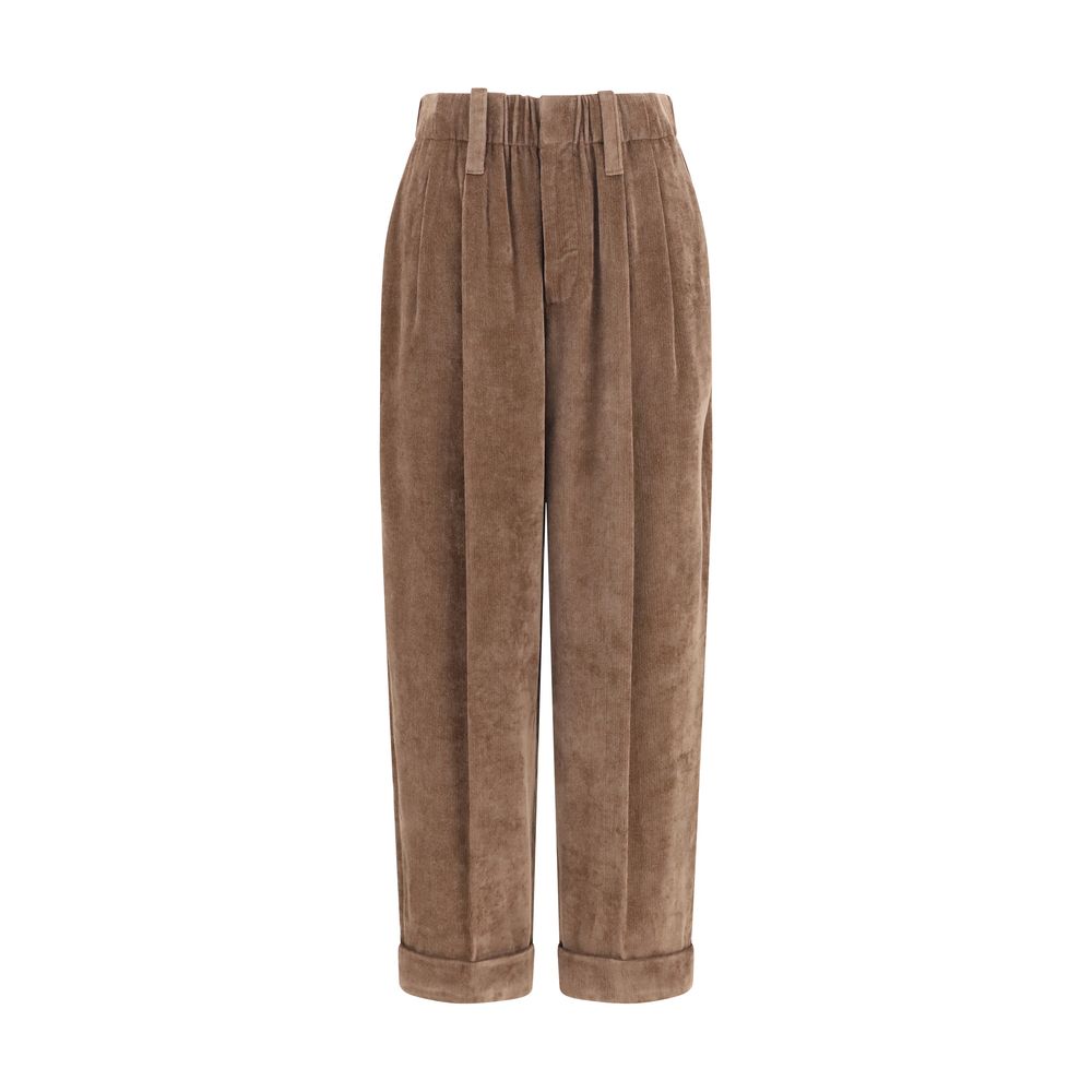 Brunello Cucinelli Braune Viskose-Freizeithose-1
