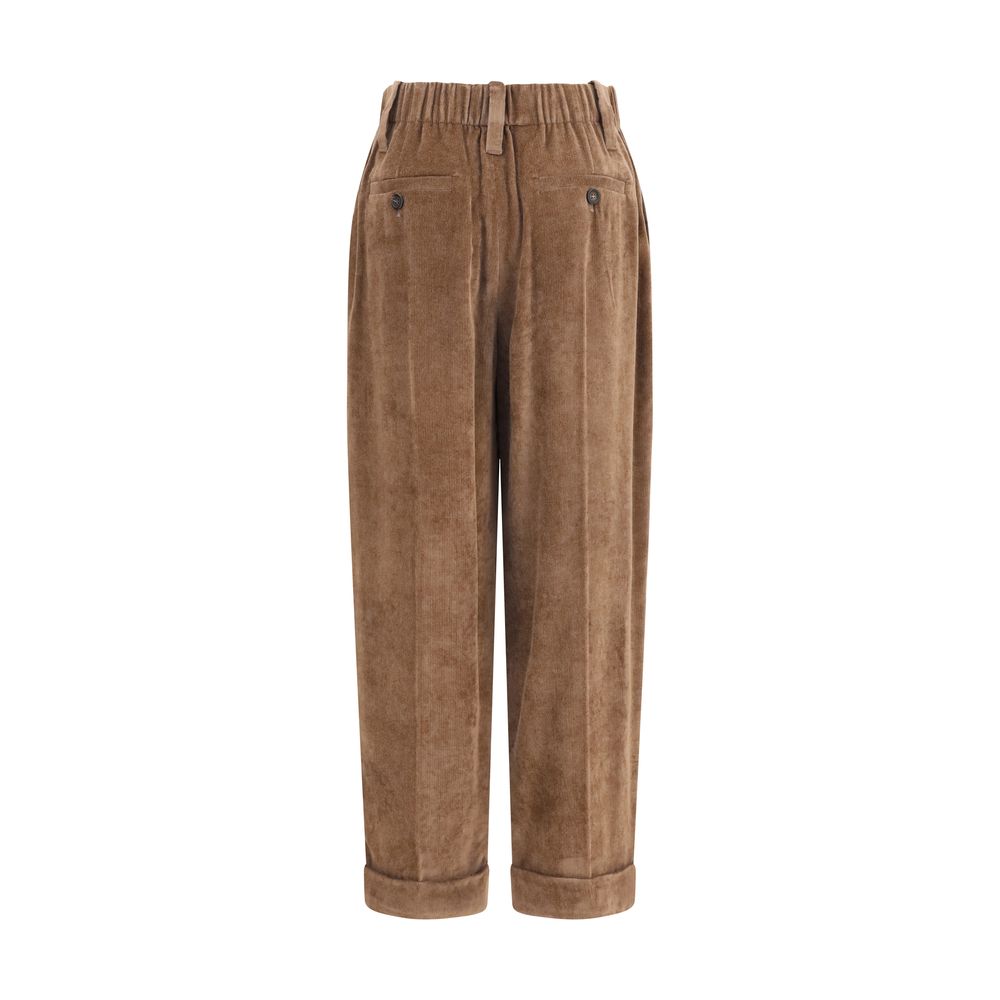 Brunello Cucinelli Braune Viskose-Freizeithose-2