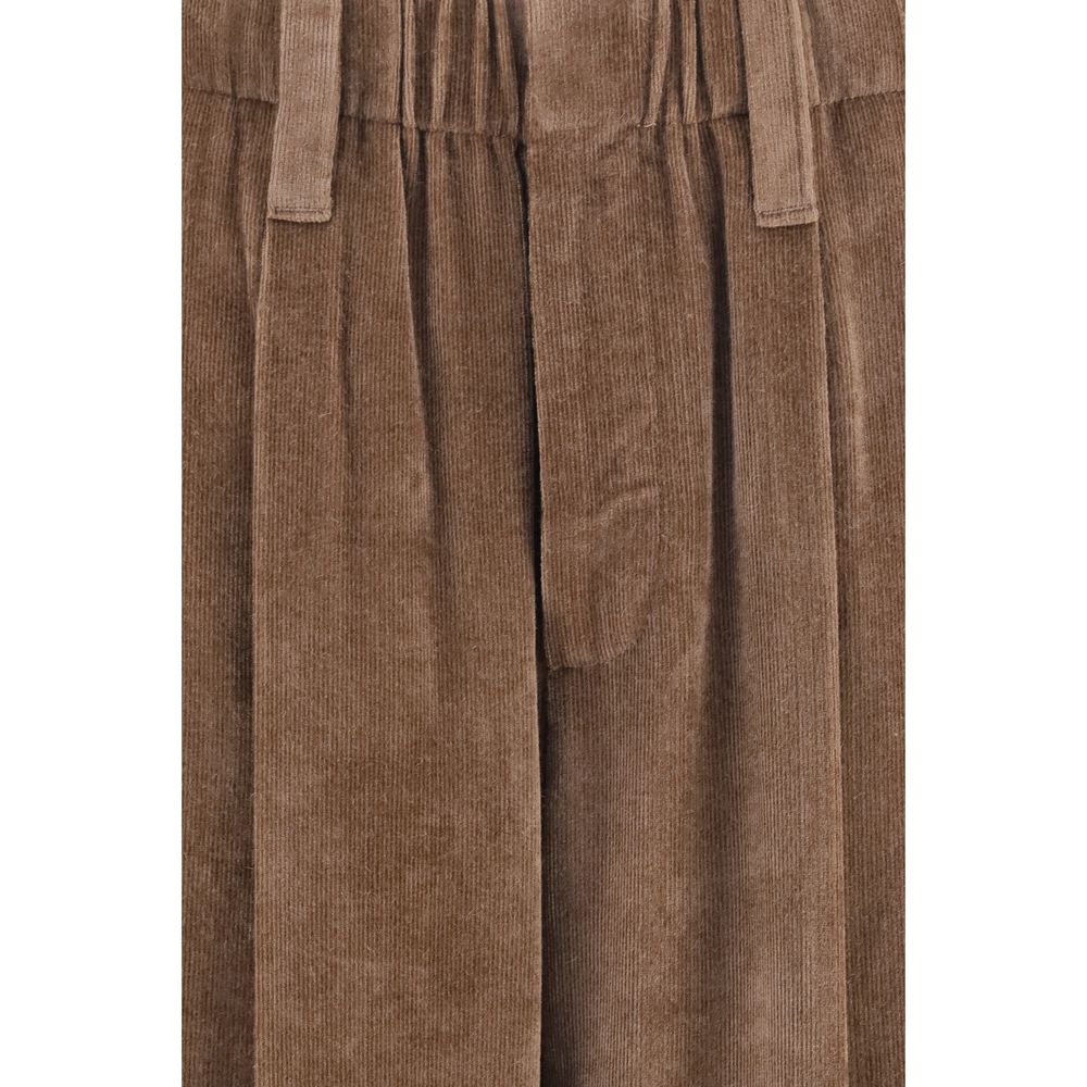 Brunello Cucinelli Braune Viskose-Freizeithose-3