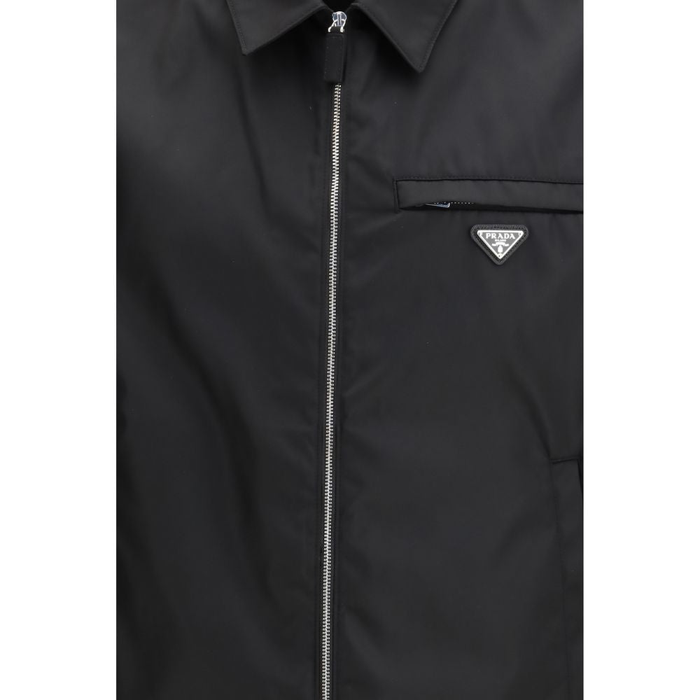 Prada Schwarze Jacke aus recyceltem Polyamid in voller Länge-3