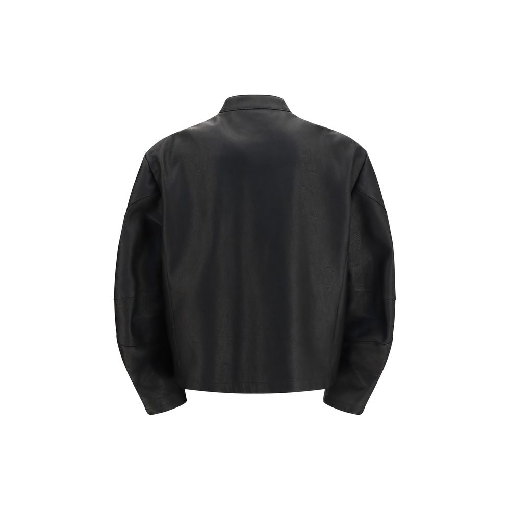 Gucci Schwarze Biker-Jacke aus Kalbsleder Bos Taurus-2