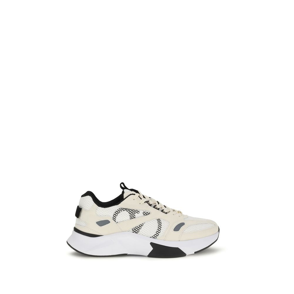 Valentino Garavani Weiße Stoff-Sneaker mit niedrigem Schaft-1