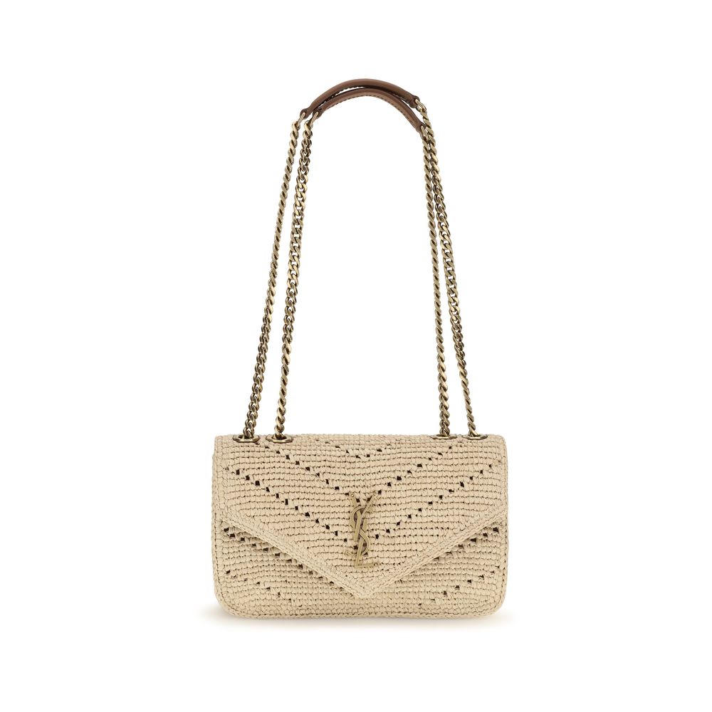 Saint Laurent Beige Raffia Shoulder Bag-1