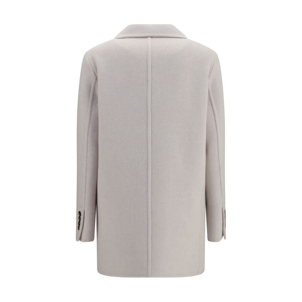 Brunello Cucinelli Weiße Wolljacke Oves Aries Lang-2