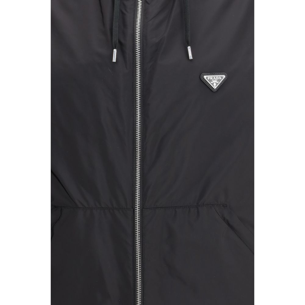 Prada Schwarzer Regenmantel aus recyceltem Polyamid-3