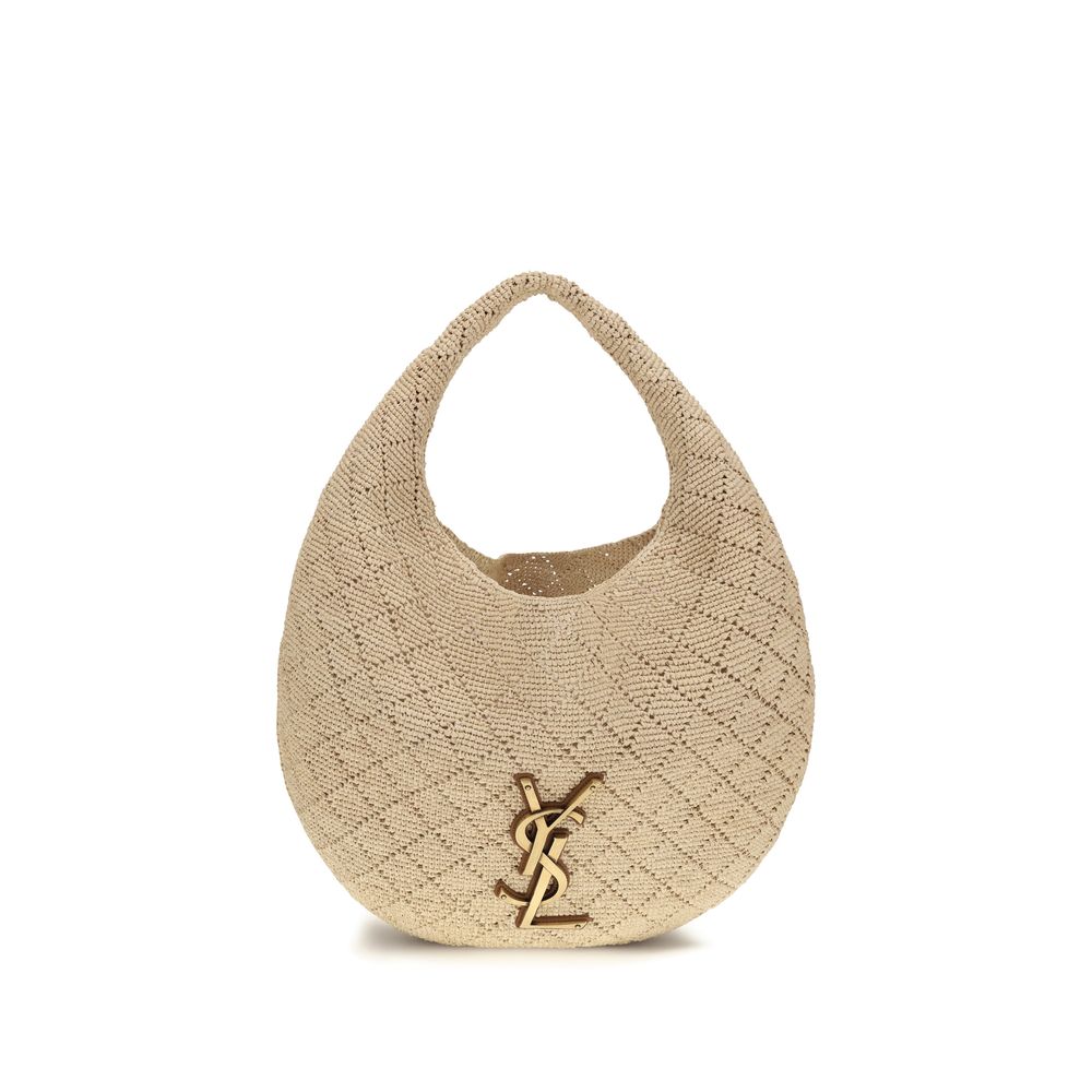 Saint Laurent Beige Raffia Shoulder Bag-1