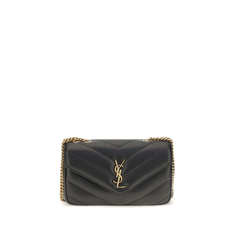 Saint Laurent Schwarze Lammleder Schultertasche Ovis Aries Aries-1