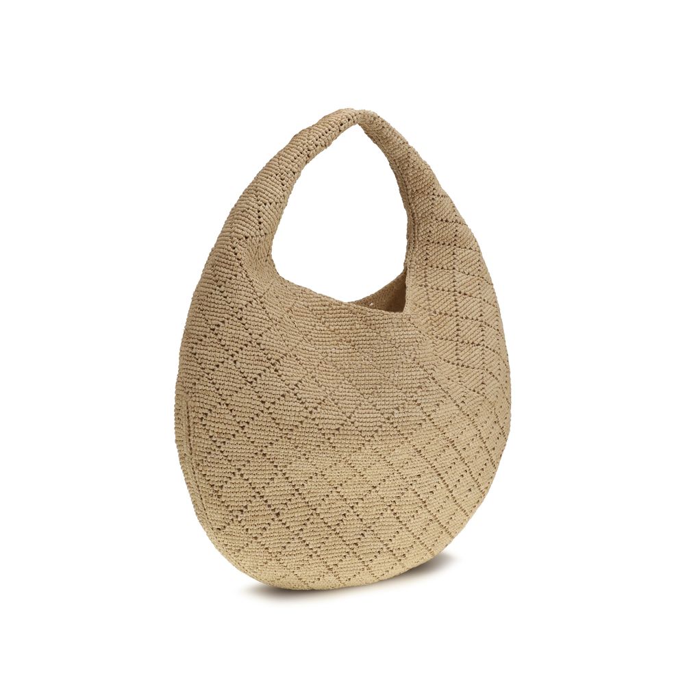 Saint Laurent Beige Raffia Shoulder Bag-3