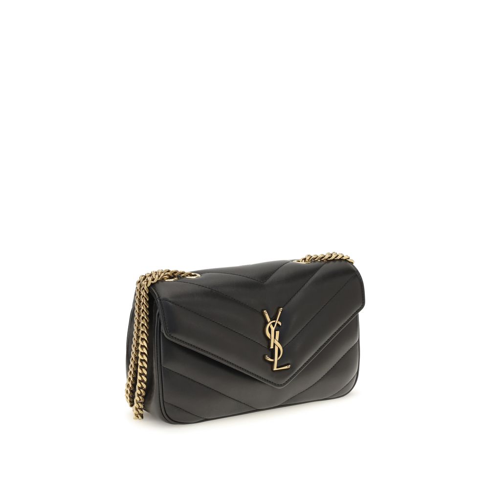 Saint Laurent Schwarze Lammleder Schultertasche Ovis Aries Aries-2