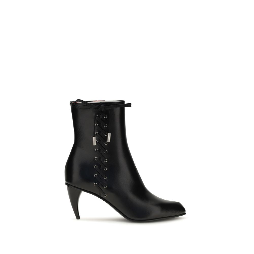 Alexander McQueen Schwarze Schnürstiefel aus Kalbsleder Bos Taurus